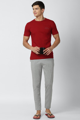 PETER ENGLAND Men Solid Red Night Suit Set