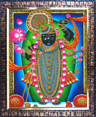 Darsh Craft Shri Nath Ji PPB556 Digital Reprint 12 inch x 9 inch Painting(With Frame)