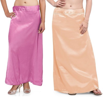 Guddan GD-1103-Mauve-LightPeach Pure Satin Petticoat(Free)