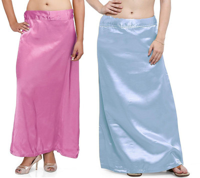 Guddan GD-1103-Mauve-IceBlue Pure Satin Petticoat(Free)