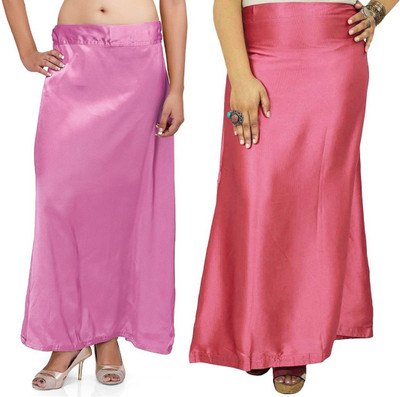 Guddan GD-1103-Mauve-GajriPink Pure Satin Petticoat(Free)
