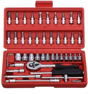 FLIPXEN 46 in 1 Screwdriver and Socket Set and Car Repair Tool Socket Set(Pack of 46)