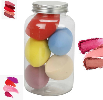 lakyou Glow Makeup Sponge 5 Piece In Jar Super Soft Latex Free Makeup Blender - Multi Color