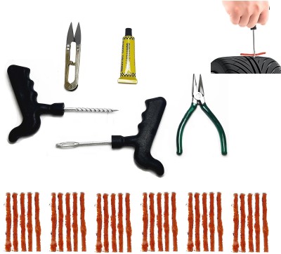 Giinix GNX Tire Repair Tool Kit Tubeless Tyre Puncture Repair Kit With 30 Strip Tubeless Tyre Puncture Repair Kit