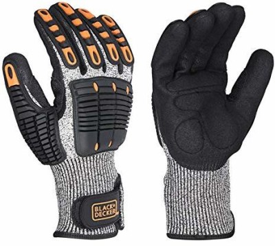 Safetify BLACK+DECKER SUPPORTED HAVING 13 GAUGE HPPE LINER ENHANCED GRIP Nitrile  Safety Gloves(Pack of 1)