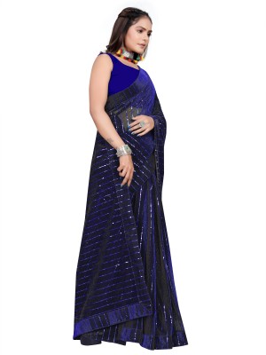 Snija Fashion Printed Bhagalpuri Chiffon Saree(Blue)