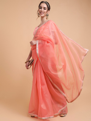 Sangria Embellished Bollywood Cotton Silk Saree(Pink)