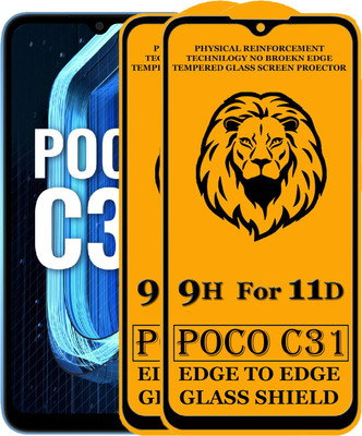 SEVEN7STAR Edge To Edge Tempered Glass for POCO C31(Pack of 2)