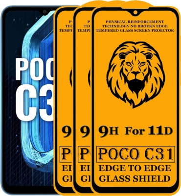 SEVEN7STAR Edge To Edge Tempered Glass for POCO C31(Pack of 3)