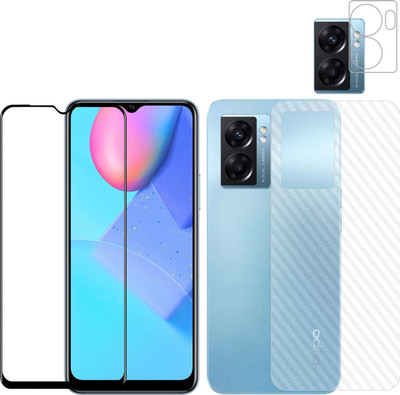 Vatsin Front and Back Tempered Glass for Oppo K10 5G, Oppo K10 5G (Back Carbon Fiber)(Pack of 3)