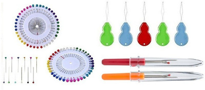 Kunfaya 80 Pc Head Ball Pins+ 5 Pc Needle Threader Picker With 2 Seam Ripper Sewing Kit