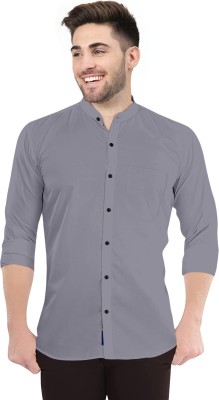 Ethnic Trendz Men Solid Casual Grey Shirt