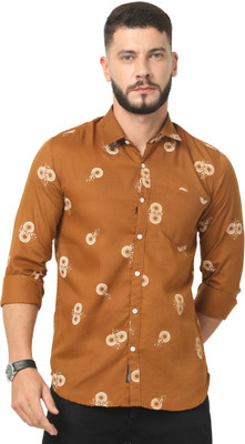 LIVE'S PASSION Men Printed Casual Brown Shirt