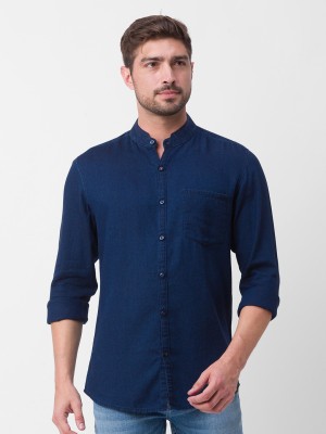 Spykar Men Solid Casual Blue Shirt