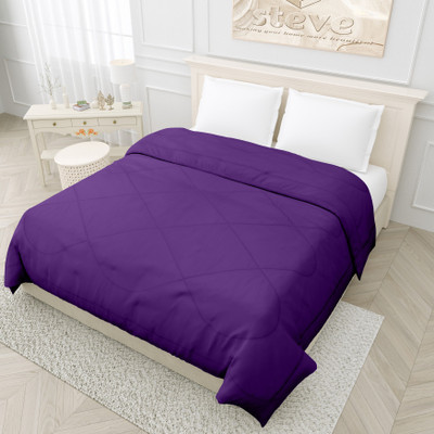 STEVE Solid Double Comforter for  Mild Winter(Microfiber, Purple)
