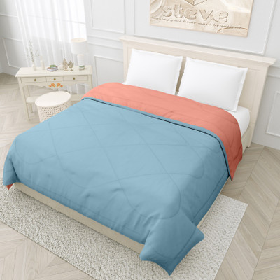 STEVE Solid Double Comforter for  Mild Winter(Microfiber, Pink, Sky Blue)