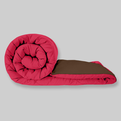 KORBIN Solid Single Comforter for  Mild Winter(Microfiber, PINK-BROWN)