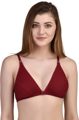 FABURA Front open bra/Front closure bra/Front open combo Women Plunge Non Padded Bra(Maroon)