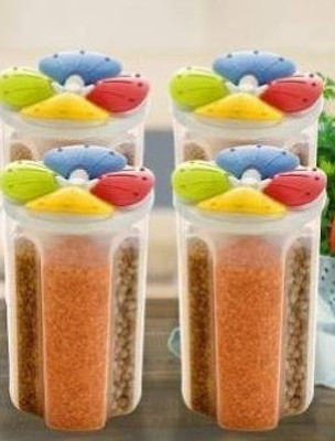 MECHON Plastic Grocery Container  - 2000 ml(Pack of 4, Multicolor)