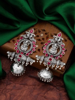 Vermont Elegant Silver Oxdised Jhumka Brass, Alloy, Copper Jhumki Earring