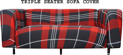 HOUSE OF QUIRK Polyester 3 Seater Sofa Striped Cover(Pack of 1 Multicolor)