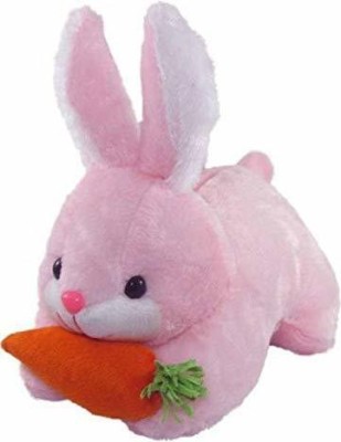 SASTATOY PINK Carrot Rabbit Soft toy for kids Playing Teddy Bear Loveable & Huggable  - 25 cm(Pink)