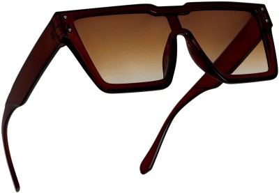 TheWhoop Rectangular Sunglasses(For Men & Women, Brown)