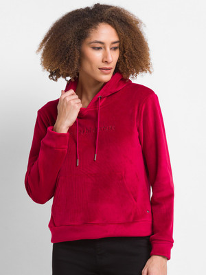 Spykar Full Sleeve Solid, Printed Women Sweatshirt