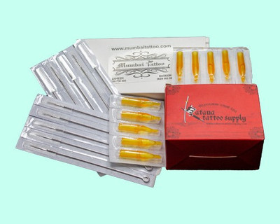 Mumbai Tattoo WHITE 7RS - 7RT COMBO PACK Disposable Round Shader Tattoo Needles(Pack of 50)