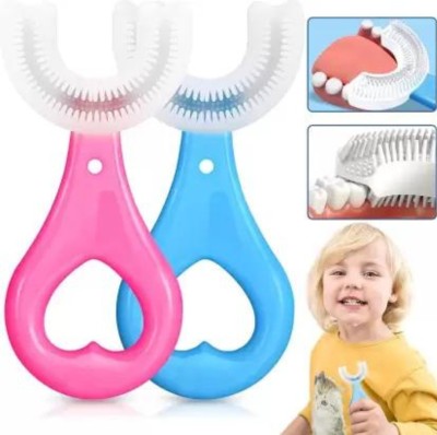 Go Local U Shape toothbrush for Kids 2-12 years of age Girl Boy Both Extra Soft Toothbrush(Pack of 2)