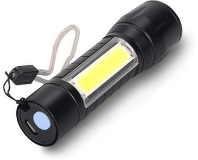 MOBIZAC (Pack of 1) Mini Rechargeable Pocket Torch Torch(Black, 9.3 cm, Rechargeable)