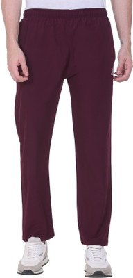 KAJAR Solid Men Maroon Track Pants