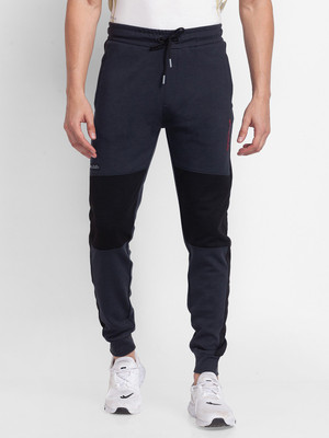Spykar Colorblock Men Grey Track Pants