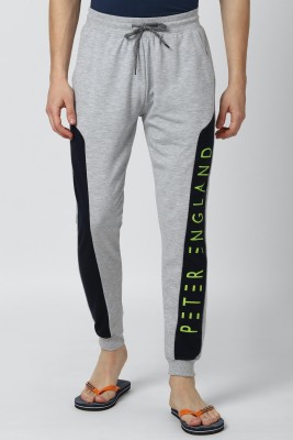 PETER ENGLAND Printed Men Grey Track Pants