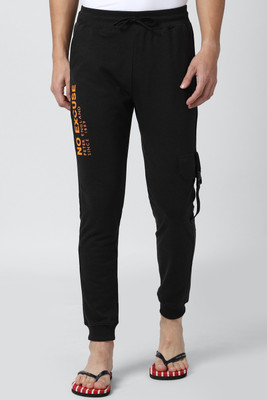 PETER ENGLAND Printed Men Black Track Pants