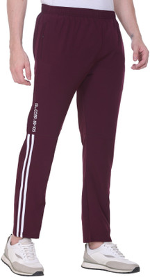 KAJAR Striped Men Maroon Track Pants