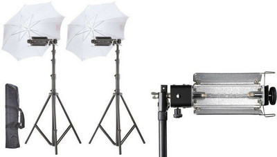 WON Porta Kit 1000w Light with 9 feet Light Stands and Umbrella Lights for Video & Still Photography Carry Bag Free for Porta KIT | Set of 2 | Tripod(Black, Supports Up to 25000 g)