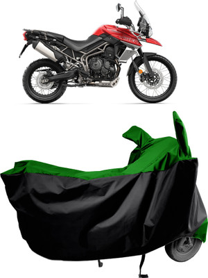 Amexride Two Wheeler Cover for Triumph(Tiger 800 XCA, Green, Black)