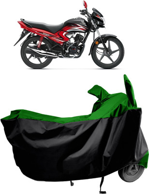 Amexride Two Wheeler Cover for Honda(Dream Yuga, Green, Black)