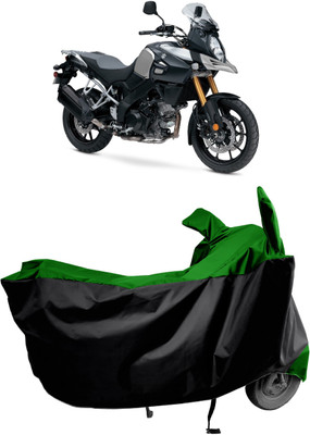 Amexride Two Wheeler Cover for Suzuki(V Strom 1000, Green, Black)