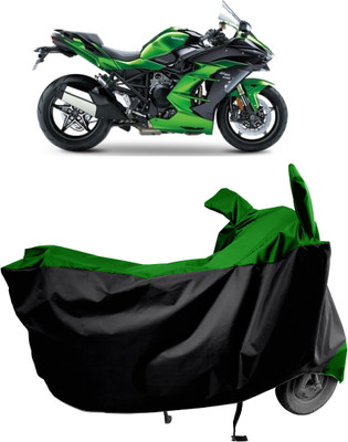 Amexride Two Wheeler Cover for Kawasaki(Ninja H2 SX, Green)