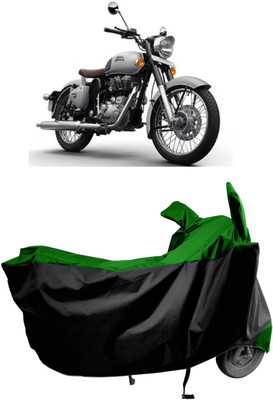 Amexride Two Wheeler Cover for Royal Enfield(Classic Gunmetal, Green)