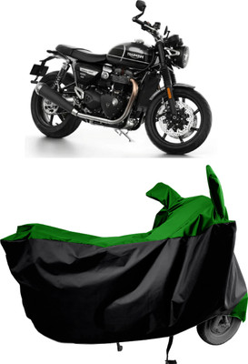Amexride Two Wheeler Cover for Triumph(Speed Twin, Green, Black)