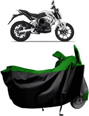 Amexride Two Wheeler Cover for Revolt(RV 400, Green, Black)