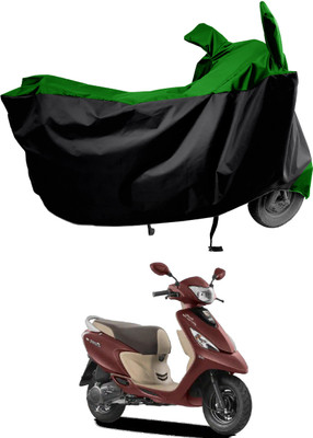 Amexride Two Wheeler Cover for TVS(Scooty Zest BS6, Green, Black)