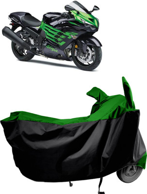 Amexride Two Wheeler Cover for Kawasaki(Ninja ZX 14R BS6, Green, Black)