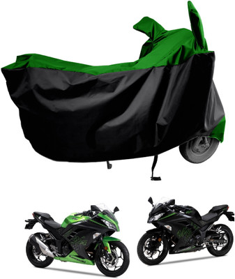 Amexride Two Wheeler Cover for Kawasaki(Ninja 300 BS6, Green)