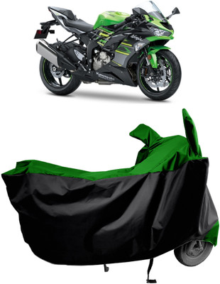 Amexride Two Wheeler Cover for Kawasaki(Ninja ZX-6R, Green)