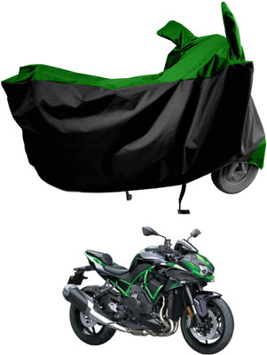 Amexride Two Wheeler Cover for Kawasaki(ZH2, Green)