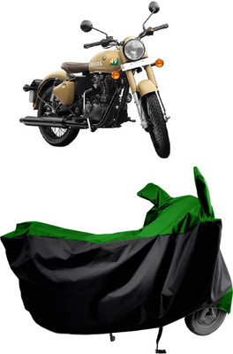 Amexride Two Wheeler Cover for Royal Enfield(Classic 350 Signals, Green)